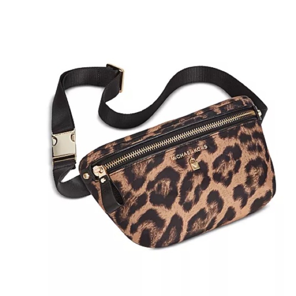 Michael Kors Belt Bag in Leopard, Gold